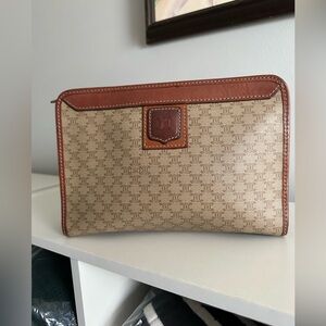 EUC Celine Macadam Tan and Brown Clutch